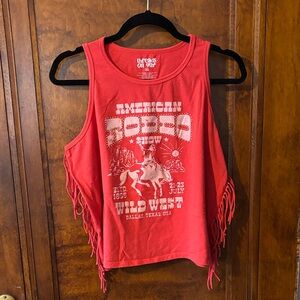Threads on 9th Red American Rodeo Fringe Tank Top Size XL